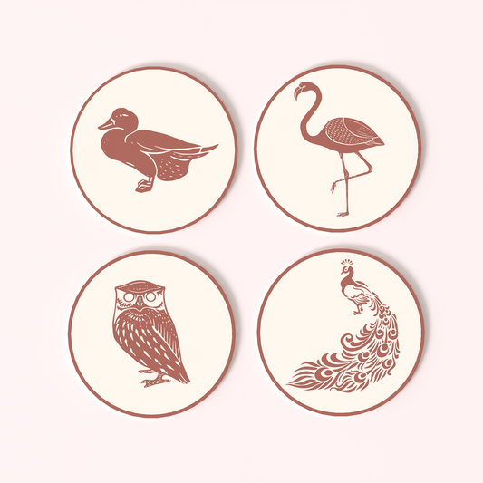 The Flock Edition - Coasters with Holder (Set Of 4)