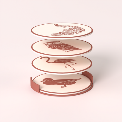 The Flock Edition - Coasters with Holder (Set Of 4)