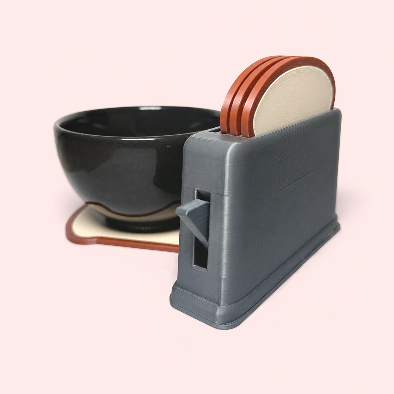 Toastie Coasters with Holder – (Set of 4)