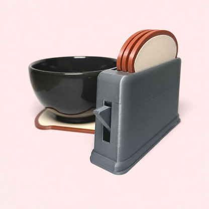 Toastie Coasters with Holder – (Set of 4)